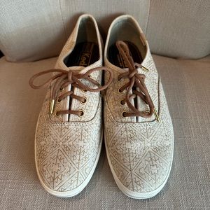 Keds Champion Canvas Sneakers, Gold Print